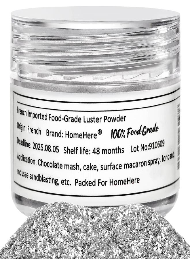 HomeHere Edible Luster Dust Food-Grade Glimmer Powder Glitter for Cake Decorating 7g, Disco Diamond Dust, Edible Sprinkle Glitter for Cocktails Drinks Baking Candy Dessert Chocolate Vegan Tasteless - Image 1